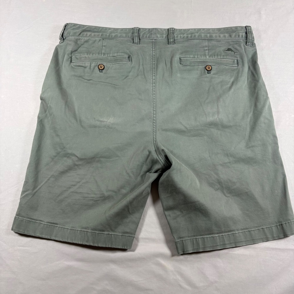 Tommy Bahama Boracay Shorts Mens 36 Green Olive Drab Flat Front Chino T815546 - Picture 2 of 11